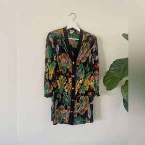 LIOLA Vintage Made In Italy Long Sleeve Kimono BLOUSE SIZE 8 USA Multicolour